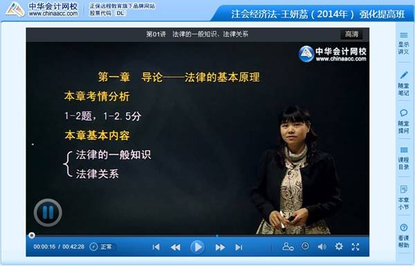 王妍荔老師2014年注冊會計(jì)師考試《經(jīng)濟(jì)法》強(qiáng)化班高清課程