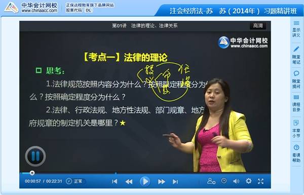 蘇蘇老師2014年注冊會計師考試《經(jīng)濟(jì)法》習(xí)題班高清課程