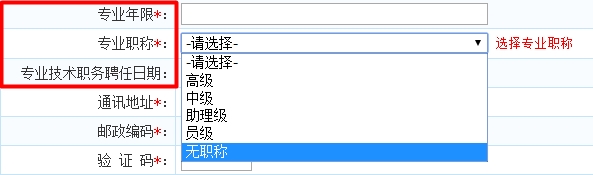北京經(jīng)濟師報名“專業(yè)年限及職稱聘任”填寫