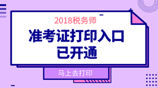 2018年稅務(wù)師準(zhǔn)考證打印時間_稅務(wù)師準(zhǔn)考證打印入口_準(zhǔn)考證領(lǐng)取時間-正保會計(jì)網(wǎng)校