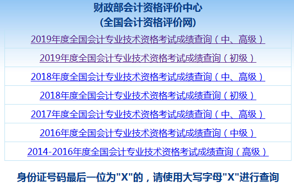中級會計(jì)考試成績查詢?nèi)肟诩俺煽儾樵儾襟E