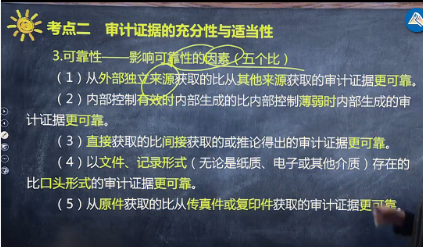 重磅！注會《審計(jì)》荊晶老師：影響可靠性的因素（五個比）微課來了