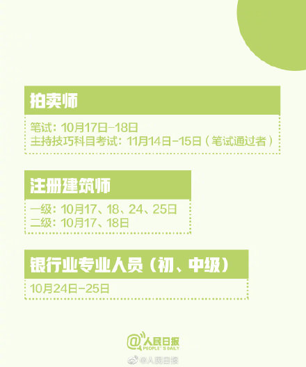 #2020最后四個(gè)月考試日歷#銀行職業(yè)考試必須擁有姓名！