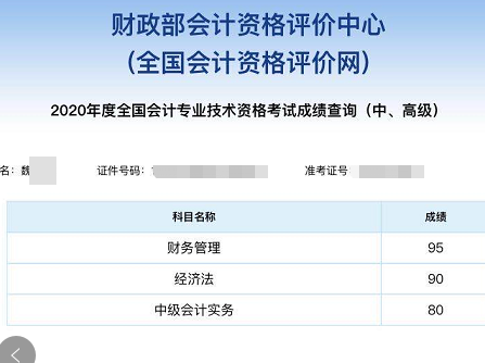2020中級會計尊享無憂班高分學員頻頻頻頻出~