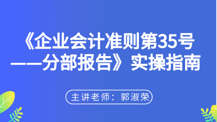《企業(yè)會計準則第35號——分部報告》實操指南
