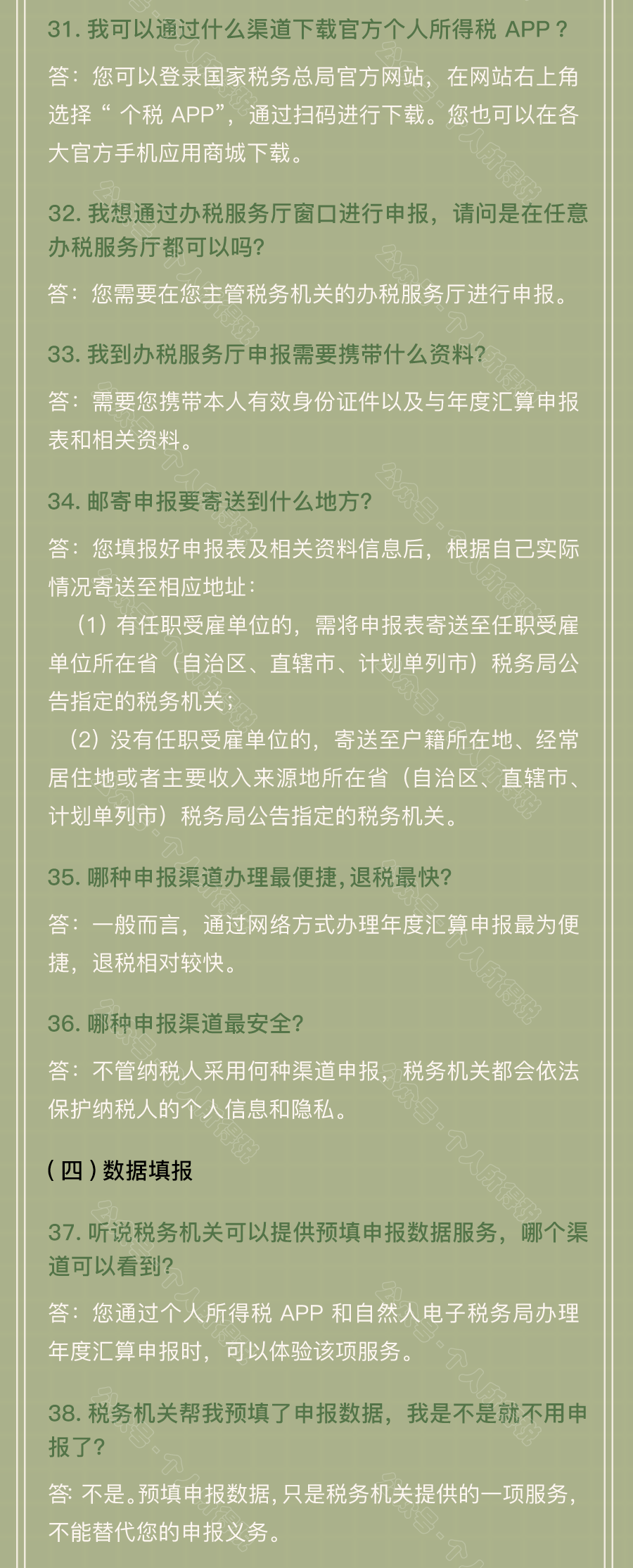 個稅匯算清繳常見問題匯總！你想知道的都在這~