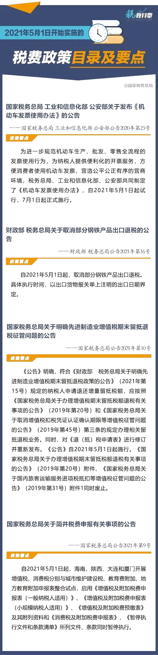 5月征期日歷及本月開始實施的稅費政策！