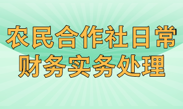 農(nóng)民專業(yè)合作社日常財務實務有哪些處理？