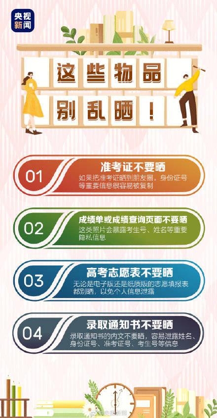 中央發(fā)布高考志愿填報(bào)超全知識(shí)點(diǎn)！這些物品千萬別亂曬！