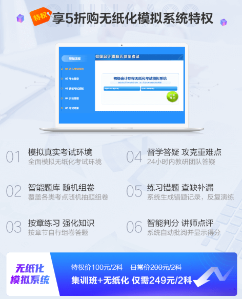 初級(jí)會(huì)計(jì)無(wú)紙化模擬系統(tǒng)是只有幾套試卷嗎？