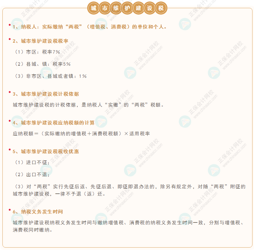 《經(jīng)濟(jì)法基礎(chǔ)》30天重要知識點(diǎn)打卡！第14天：城市維護(hù)建設(shè)稅