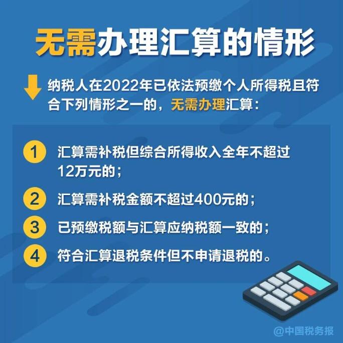 無(wú)需辦理匯算的情形