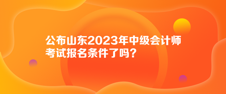 公布山東2023年中級會計師考試報名條件了嗎？