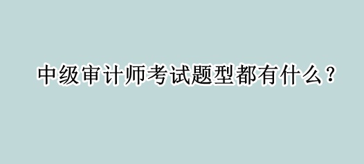中級審計師考試題型都有什么？
