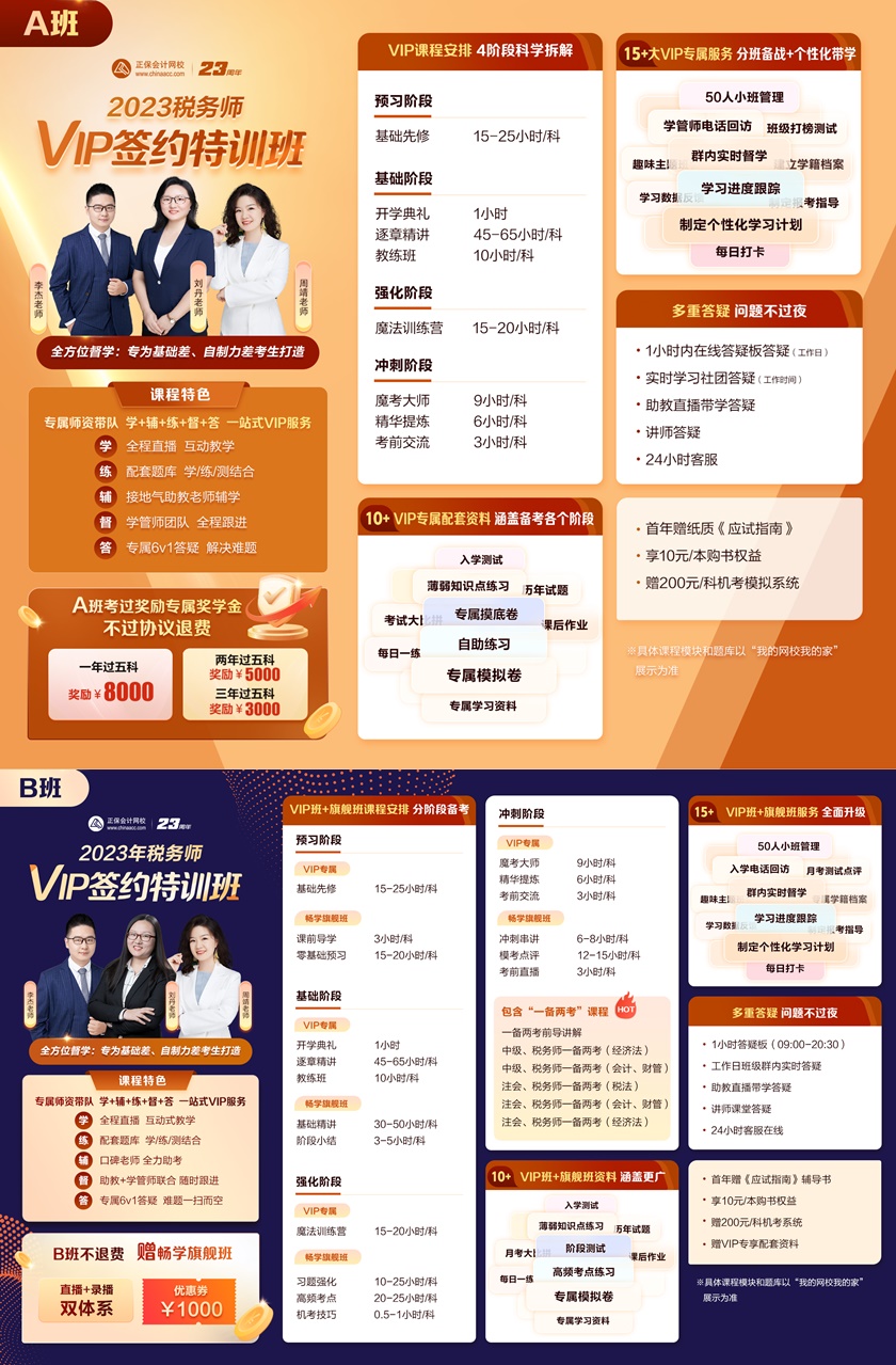 2023稅務(wù)師VIP簽約特訓班包括什么？一張圖帶你詳細了解