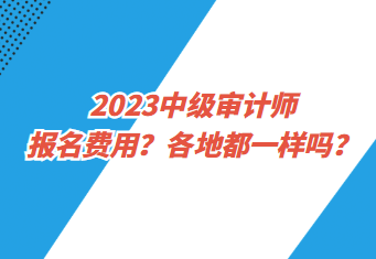 2023中級(jí)審計(jì)師報(bào)名費(fèi)用？各地都一樣嗎？