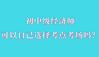 初中級(jí)經(jīng)濟(jì)師可以自己選擇考點(diǎn)考場嗎？
