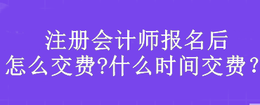 注冊(cè)會(huì)計(jì)師報(bào)名后怎么交費(fèi)?什么時(shí)間交費(fèi)？
