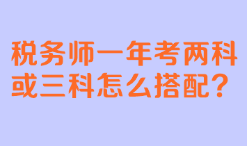 稅務(wù)師一年考兩科或三科怎么搭配？