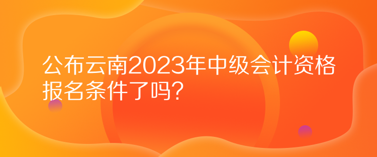 公布云南2023年中級會計資格報名條件了嗎？