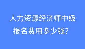 人力資源經(jīng)濟師中級報名費用多少錢？