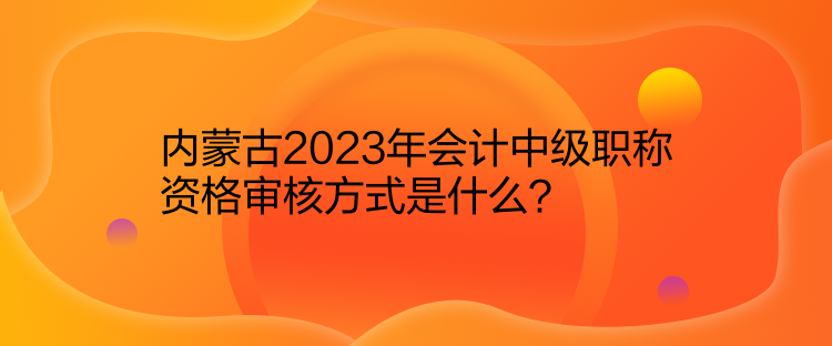 內(nèi)蒙古2023年會計中級職稱資格審核方式是什么？
