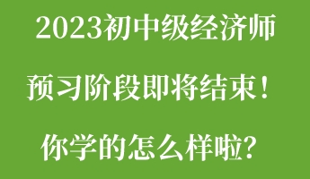 2023初中級(jí)經(jīng)濟(jì)師預(yù)習(xí)階段即將結(jié)束！你學(xué)的怎么樣啦？