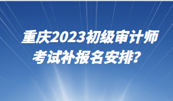重慶2023初級(jí)審計(jì)師考試補(bǔ)報(bào)名安排？