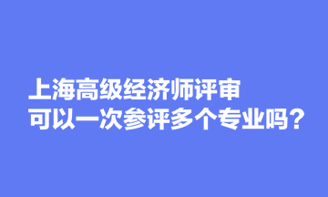 上海高級(jí)經(jīng)濟(jì)師評(píng)審可以一次參評(píng)多個(gè)專業(yè)嗎？