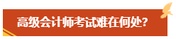 高級會計師考試難度大嗎？難在何處？