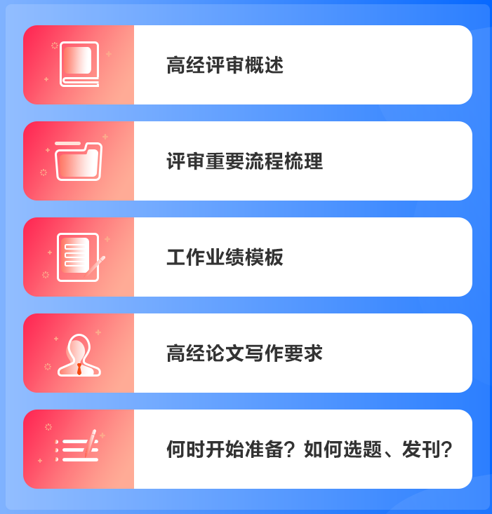 高經(jīng)評審先導課涵蓋內(nèi)容