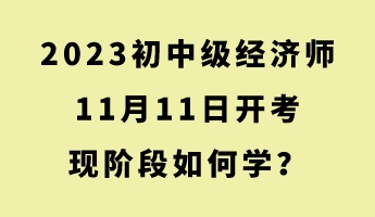 2023初中級經(jīng)濟師11月11日開考 現(xiàn)階段如何學(xué)？