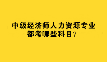 2023年中級經(jīng)濟(jì)師人力資源專業(yè)都考哪些科目？