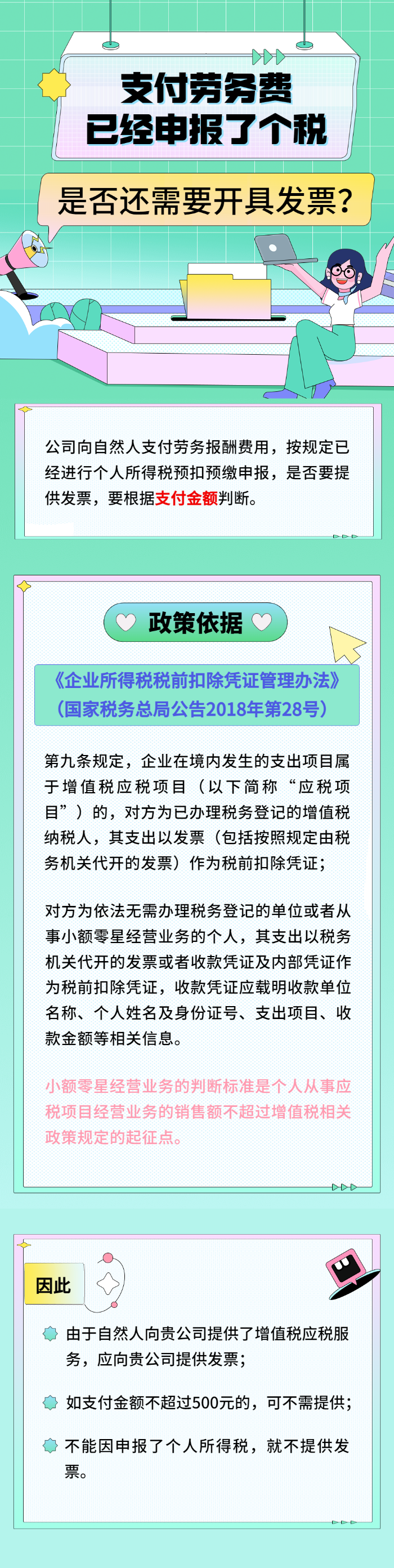 勞務(wù)費(fèi)已申報(bào)了個(gè)稅，是否還需開發(fā)票？