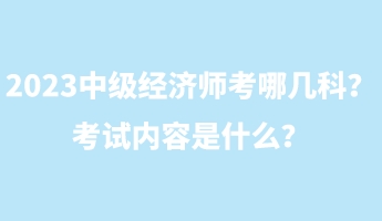 2023中級經(jīng)濟師考哪幾科？考試內容是什么？