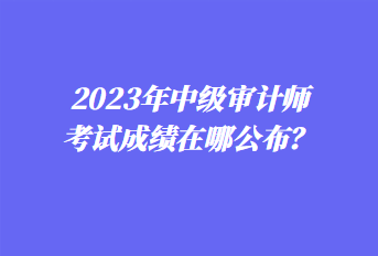 2023年中級審計師考試成績在哪公布？