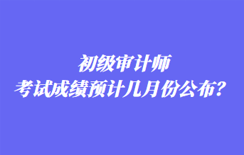 初級審計(jì)師考試成績預(yù)計(jì)幾月份公布？