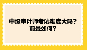中級(jí)審計(jì)師考試難度大嗎？