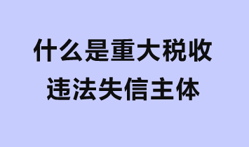 什么是重大稅收違法失信主體？