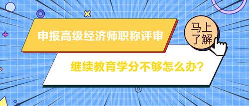 申報高級經(jīng)濟師職稱評審 繼續(xù)教育學分不夠怎么辦？