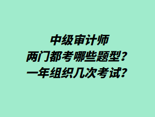 中級審計師兩門都考哪些題型？一年組織幾次考試？