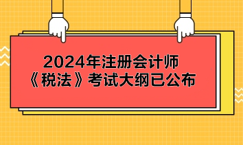 2024年注冊(cè)會(huì)計(jì)師《稅法》考試大綱已公布