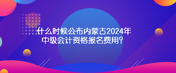什么時候公布內(nèi)蒙古2024年中級會計資格報名費用？