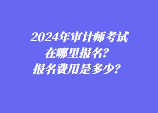2024年審計(jì)師考試在哪里報(bào)名？報(bào)名費(fèi)用是多少？