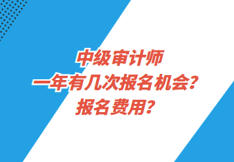 中級(jí)審計(jì)師一年有幾次報(bào)名機(jī)會(huì)？報(bào)名費(fèi)用？