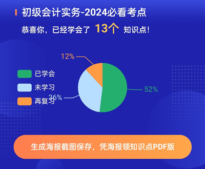 最后一波~2024年初級(jí)會(huì)計(jì)考點(diǎn)速記神器更新50個(gè)必看考點(diǎn)！
