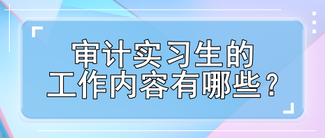 審計(jì)實(shí)習(xí)生工作內(nèi)容有哪些？