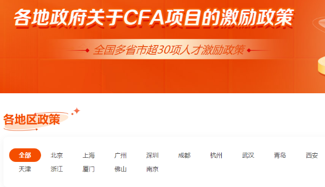 重大利好！新增2個地區(qū)提出CFA人才福利！