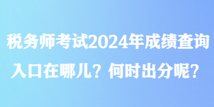 稅務(wù)師考試2024年成績(jī)查詢?nèi)肟谠谀膬?？何時(shí)出分呢？