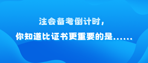 注會備考倒計時，你知道比證書更重要的是......